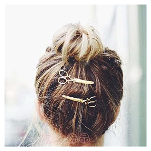 Allereya Vintage Schere Haarspange Haarspange Schere Haarnadeln Haarspange Gold Haarnadeln Haarspange Kopfbedeckungen Kopfspange Kopfbedeckung Metallschere Haarschmuck für Frauen und Mädchen 2St von Allereya