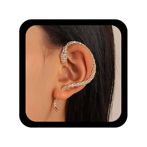 Allereya Vintage Schlange Ohrmanschette Wrap Ohrringe Gold - Punk Ohr Clip Crawler Schmuck Für Frauen Und Mädchen von Allereya