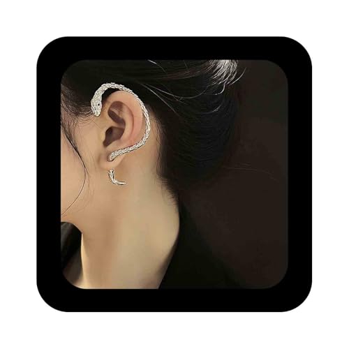 Allereya Vintage Schlange Ohrmanschette Wrap Ohrringe Silber - Punk Ohr Clip Crawler Schmuck Für Frauen Und Mädchen von Allereya