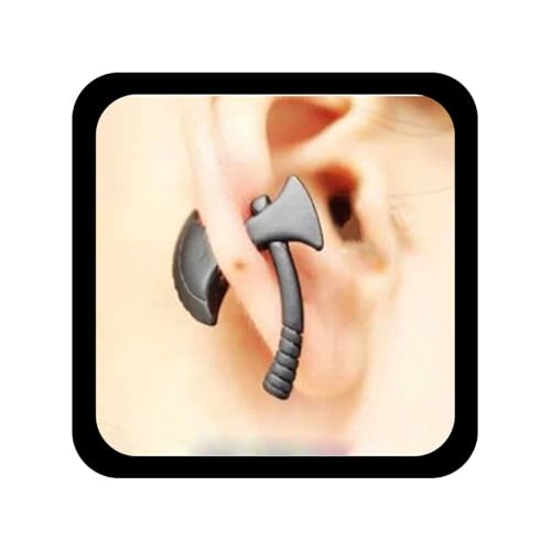Allereya Vintage Schwarzer Axt Ohrstecker Ohrringe Axt Ohrstecker Witzig Gothic Wikinger Amulett Axt Ohrringe Schwarz Übertrieben Gruselig Axt Ohrringe Schmuck Für Frauen Und Mädchen (schwarz) von Allereya
