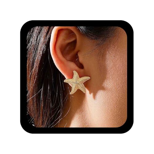 Allereya Vintage Seestern Ohrringe Seestern Ohrring Gold Seestern Ohrstecker Ohrringe Stern Fisch Ohrring Sommer Strand Schmuck Für Frauen von Allereya