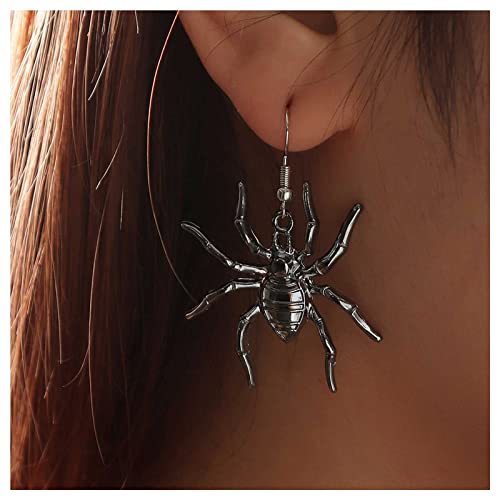 Allereya Vintage Spinnen Ohrringe Gothic Spinnen Ohrringe Silber Spinne Ohrstecker Halloween Ohrringe Schmuck Für Frauen Und Mädchen (silber) von Allereya