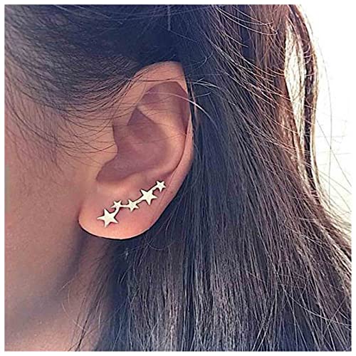 Allereya Vintage Stern Ohrhänger - Silber - Stern Ohrhänger - Schmuck für Frauen und Mädchen von Allereya