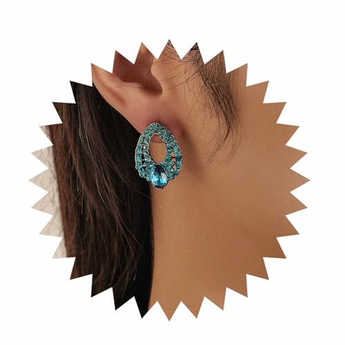 Allereya Vintage Teardrop Saphir Ohrringe Strass Saphir Tropfen Ohrringe Blauer Topas Ohrringe Blaue Edelstein Ohrringe Schmuck Für Frauen Und Mädchen von Allereya
