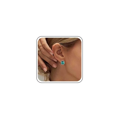 Allereyae Quadratische Kristall Vintage CZ Ohrstecker Quadratische Kristall Ohrstecker Gold Minimal Schmuck für Damen (Weiß), Metall Edelstein Strass von Allereyae