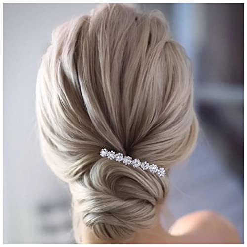 Allereyae Strass Haarkamm Haarspange Kristall Hochzeit Haarkamm Haarspange Silber CZ Bling Braut Kopfschmuck Dekorative Kopfclip Kopfbedeckung Braut Haarschmuck für Frauen (Stil 3) von Allereyae