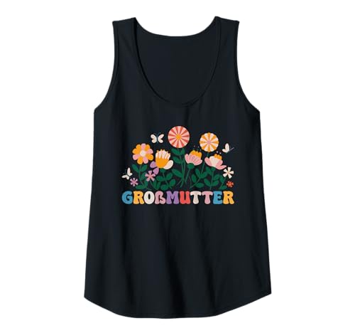 Damen Großmutter Muttertag Wildblume Groovy Floral Großmutter Tank Top von Alles Gute zum Muttertag für Großmutter mit Blumen