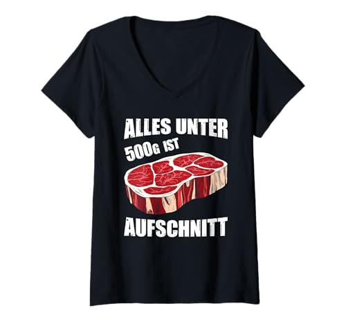 Damen Alles Unter 500 Gramm Ist Aufschnitt Männer Steak T-Shirt mit V-Ausschnitt Damen Alles Unter 500 Gramm Ist Aufschnitt Männer Steak T-Shirt mit V-Ausschnitt von Alles Unter 500 Gramm Ist Aufschnitt Männer Outfit