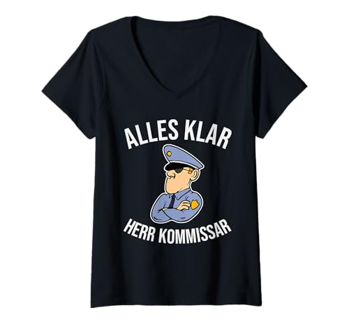 Damen Alles klar Herr Kommissar T-Shirt mit V-Ausschnitt Damen Alles klar Herr Kommissar T-Shirt mit V-Ausschnitt von Alles klar Herr Kommissar Geschenke