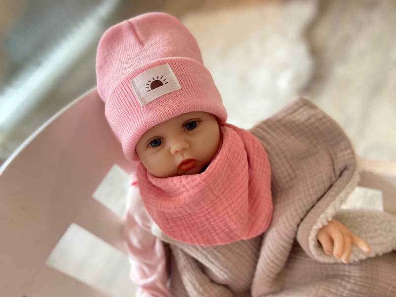 Mütze Tuch Halstuch Kids Baby Hut Kopfbedeckung Musselin Dreieckstuch Winter Mütze Tuch Halstuch Kids Baby Hut Kopfbedeckung Musselin Dreieckstuch Winter von AllesausliebeByInka
