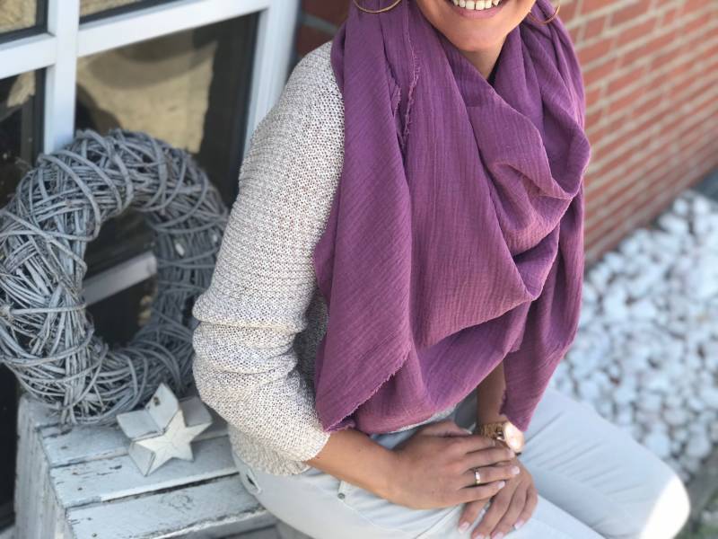 Musselintuch Damen Halstuch Dreieckstuch Xxl Tuch Musselin Schal Mode Accessoires von AllesausliebeByInka