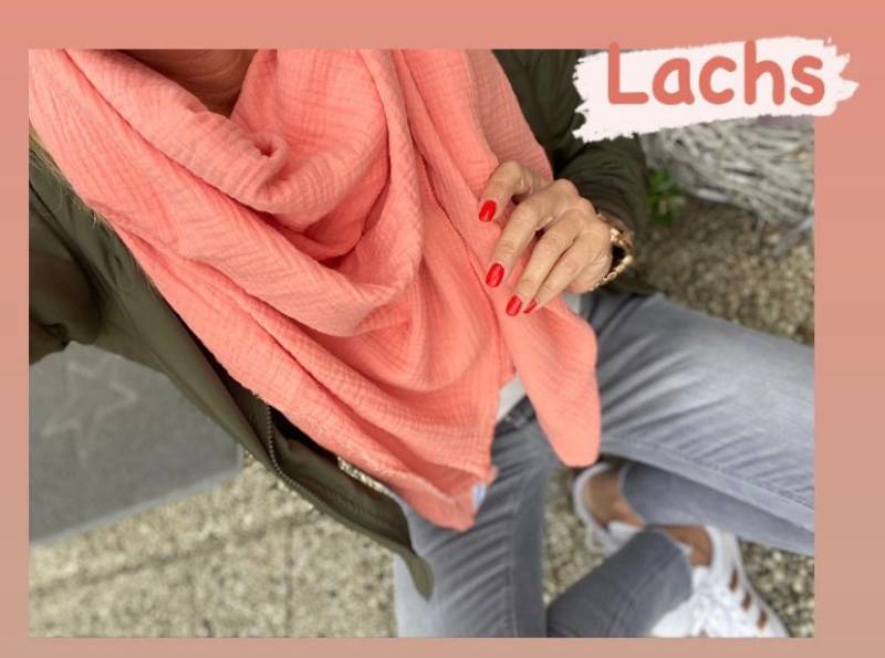 Musselintuch Damen Halstuch Dreieckstuch Xxl Tuch Tücher Schal Hals Accessoires Viele Farben Double Gauze Herbst von AllesausliebeByInka