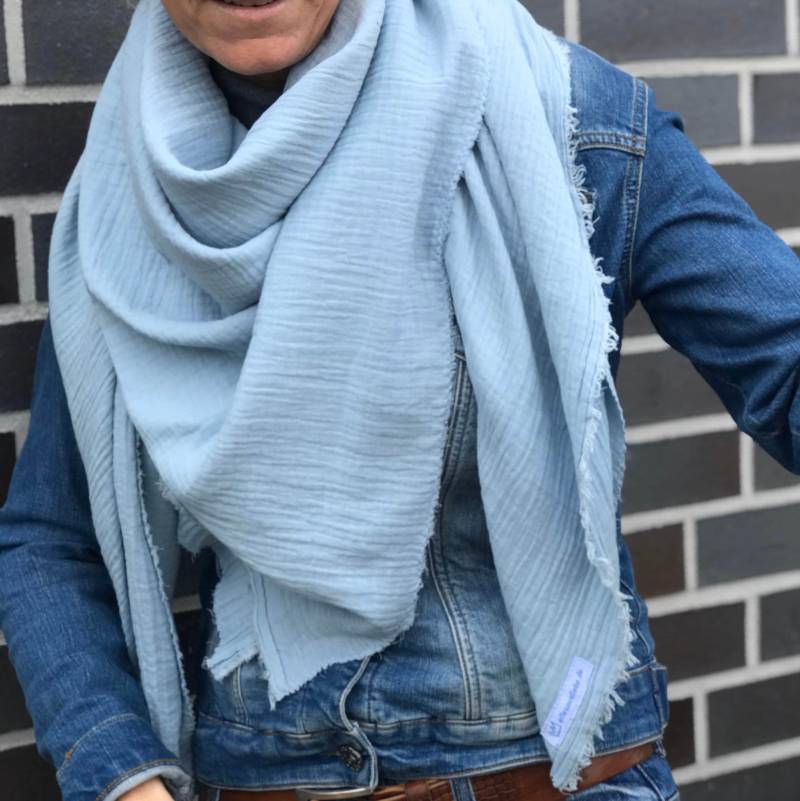 Musselintuch Damen Halstuch Dreieckstuch Schal Musselin Tuch Mode von AllesausliebeByInka