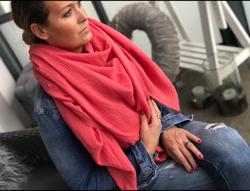 Xxl Musselintuch Damen Tuch Kopftuch Xxl Musselintücher Halstuch Herbst Musselin Schal Dreieck von AllesausliebeByInka