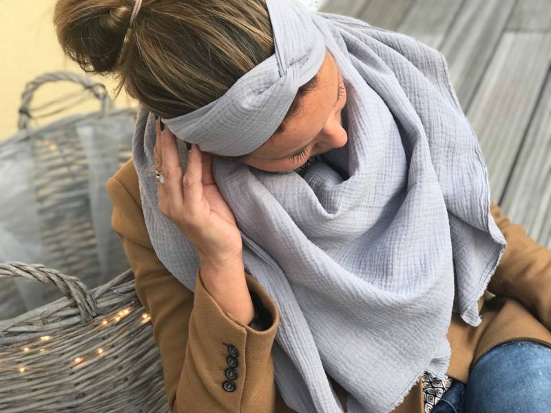 xxl Musselintuch Damen Tuch Kopftuch Dreieckstuch Schal Halstuch Musselin Mode Frauen von AllesausliebeByInka