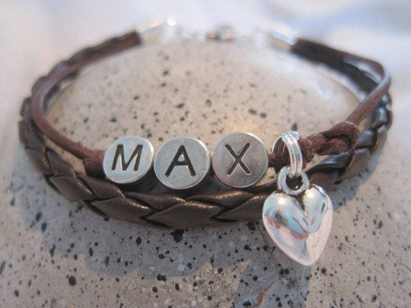 Namensband Freundschaftsband Lederband Freunde Kinder Geschenk Muttertag Armband Name Personalisiert von AllesausliebeByInka