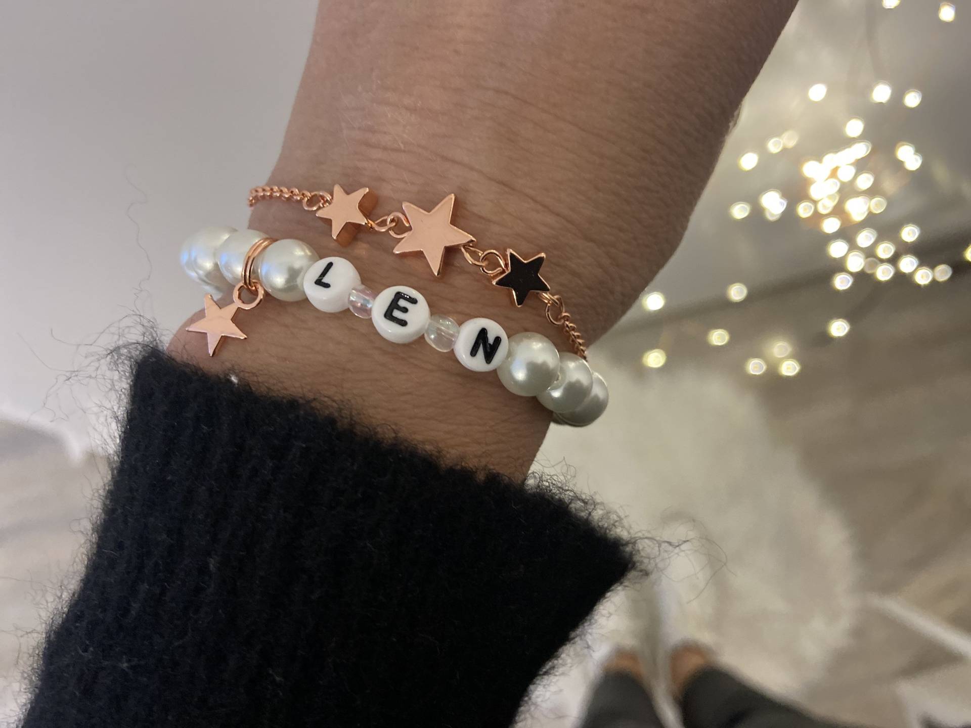 Namensband Freundschaftsband Perlenband Personalisiert Armband Namensband Schmuck von AllesausliebeByInka