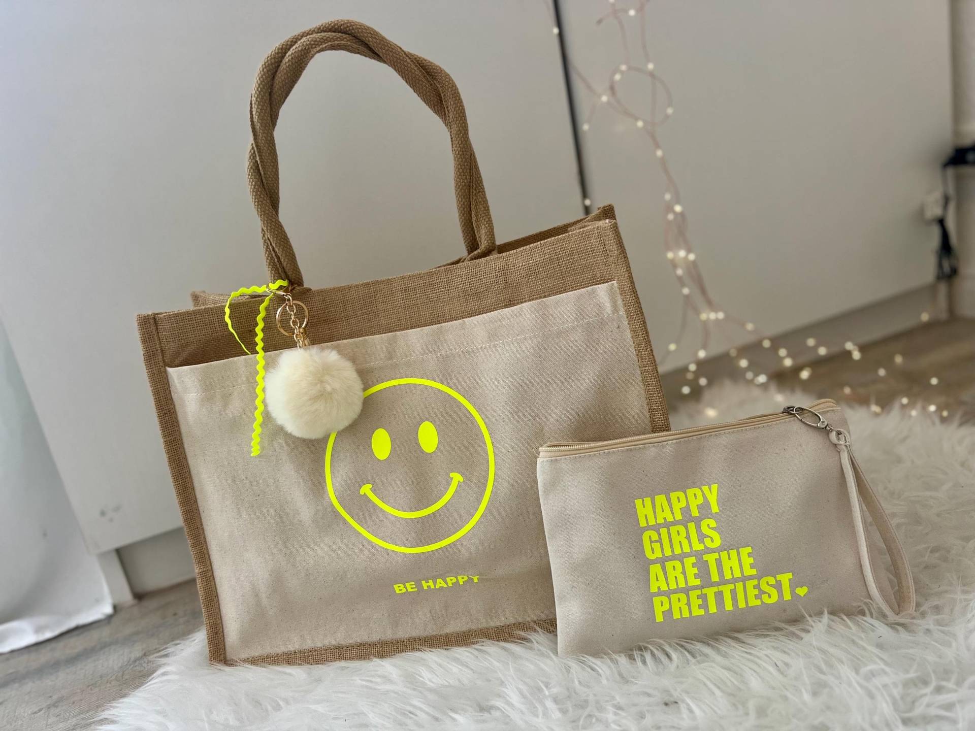 xl Personalisiert Jutetasche Tasche Shopper Einkaufstasche Individuelle Geschenke Neon Markttasche Pouche von AllesausliebeByInka