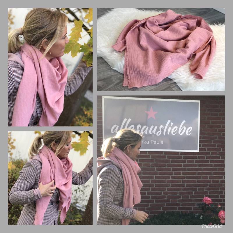 xxl Musselintuch Damen Halstuch Musselin Tuch Dreieck Schal Hals Mode Accessories von AllesausliebeByInka