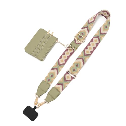 Alleshelfer Handykette Universal mit Tasche,Clip und Go Handygurt mit Reißverschluss Geldbörse,Verstellbarer Umhängegurt für alle Smartphone,farbig von Alleshelfer