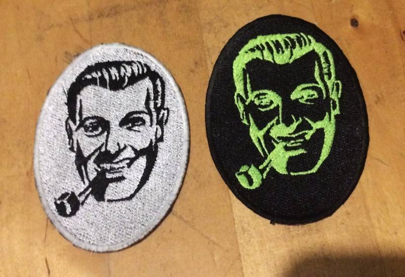 Subgenius Bob Dobbs Individuell Gestickter Patch | Schwarz Auf Weiß Oder Uv Schwarz von AlleyKatGB