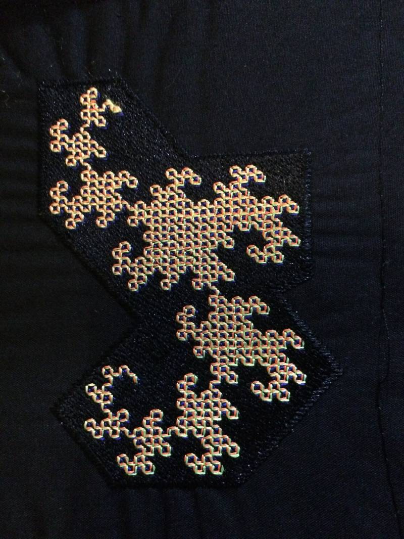 Uv-Reaktiver Dragon Curve Gestickter Fraktal Aufnäher von AlleyKatGB
