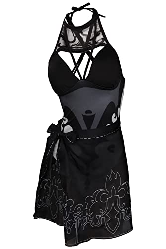 Alleyon 2B Cosplay Kostüm Badeanzug Anime Bikini Nr. 2 Typ B Kleid Badeanzug, Schwarz, Mittel von Alleyon