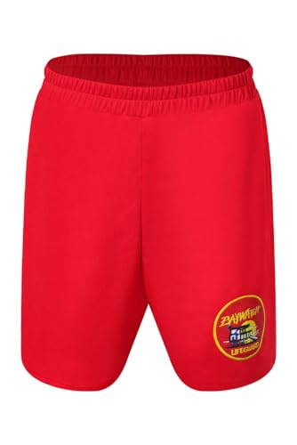 Alleyon Bay Watch Mitch Herren Kostüm Cosplay Rote Badeshorts Rettungsschwimmer Badehose Halloween Karneval XXL von Alleyon