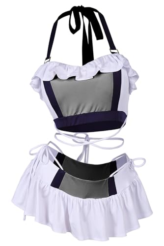 Alleyon FF7 Rebirth Cosplay Tifa Badeanzug Bikini Damen Zweiteiliger Badeanzug Bademode, Tifa-Weiß, S von Alleyon