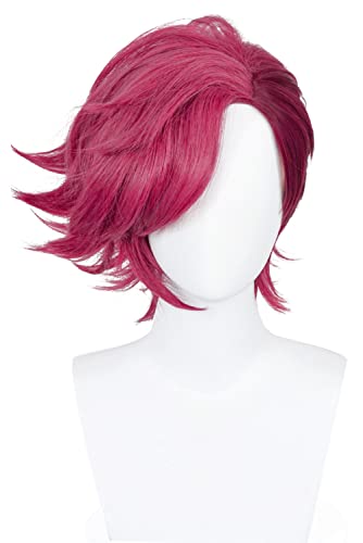 Alleyon LOL Vi Perücke Cosplay Damen Anime Kurze Perücken Rot Haare für Halloween von Alleyon