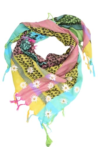Allgäu Rebell Trachtenschal Edel-Hippie mit Edelweiss Blüten in bunt 95cm x 95cm von Allgäu Rebell