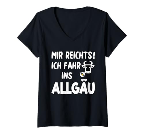 Damen Allgäu Urlaub Kuh MIR REICHTS ICH FAHR INS ALLGÄU T-Shirt mit V-Ausschnitt Damen Allgäu Urlaub Kuh MIR REICHTS ICH FAHR INS ALLGÄU T-Shirt mit V-Ausschnitt von Allgäu Urlaub Souvenirs