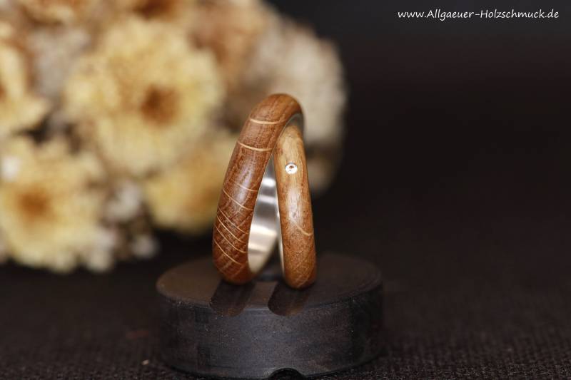 Ringe Ring Eichenholz Aus Holz Holzring Ehering Verlobungsring Freundschaftsring Handgefertigter Naturschmuck Hochzeitsringe Handmade von AllgaeuerHolzschmuck