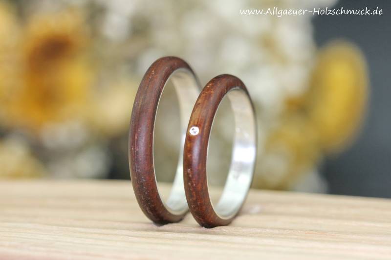 Ringe Ring Kambalaholz Aus Holz Holzring Ehering Verlobungsring Freundschaftsring Handgefertigter Naturschmuck Hochzeitsringe Handmade von AllgaeuerHolzschmuck