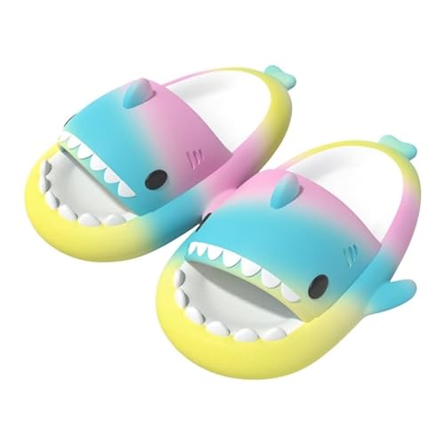 allgala Shark Slides Hausschuhe mit Rückenfalle, rutschfest, offene Zehen, Sandalen für Jungen und Mädchen, drinnen und draußen, bequem, gepolstert, dicke Sohle, niedlich, Cartoon-Dusche, Wolke von Allgala