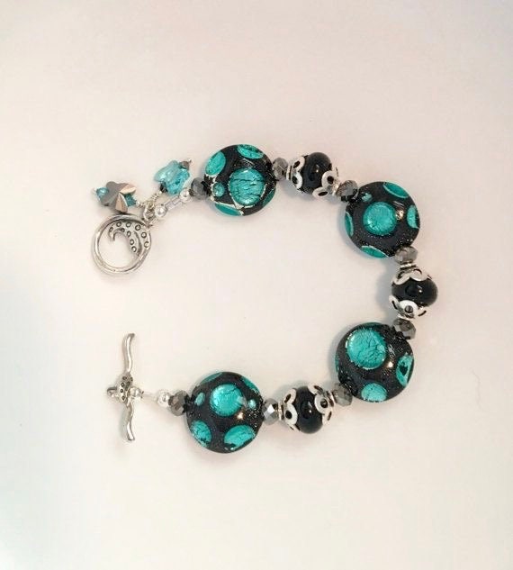 Swarovski Kristall Und Lampwork Perlen Armband Handgemachtes Srajd Frühlingsmuttertagsgeschenk Swarovski Kristall Und Lampwork Perlen Armband Handgemachtes Srajd Frühlingsmuttertagsgeschenk von Alliaks