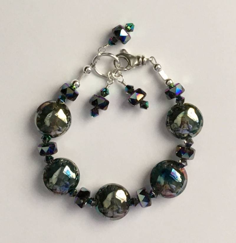 Swarovski Kristall Und Lampwork Perlen Armband Metallic Handgemachte Srajd Swarovski Kristall Und Lampwork Perlen Armband Metallic Handgemachte Srajd von Alliaks