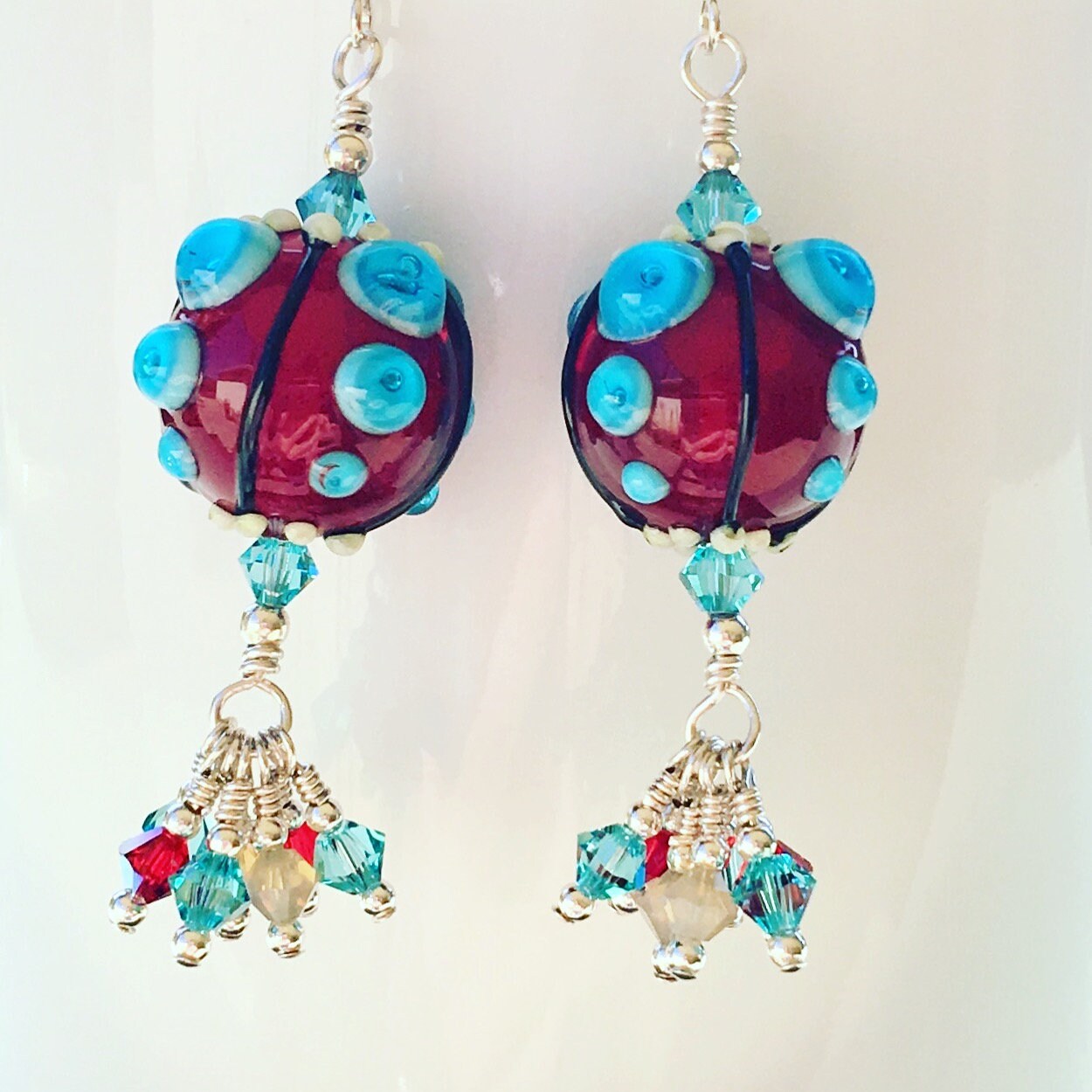 Swarovski Kristall Und Lampwork Perlen Ohrringe Handgefertigt Geburtstag Unikat Versandfertig Swarovski Kristall Und Lampwork Perlen Ohrringe Handgefertigt Geburtstag Unikat Versandfertig von Alliaks