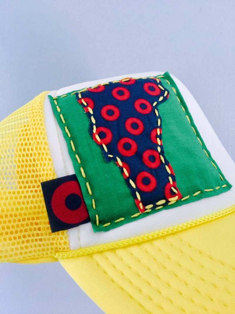 state Hat Herren, Frauen, Phish Hatcustom Handmade Trucker Mit Farbpatch Hintergrund von AllieCapsCo