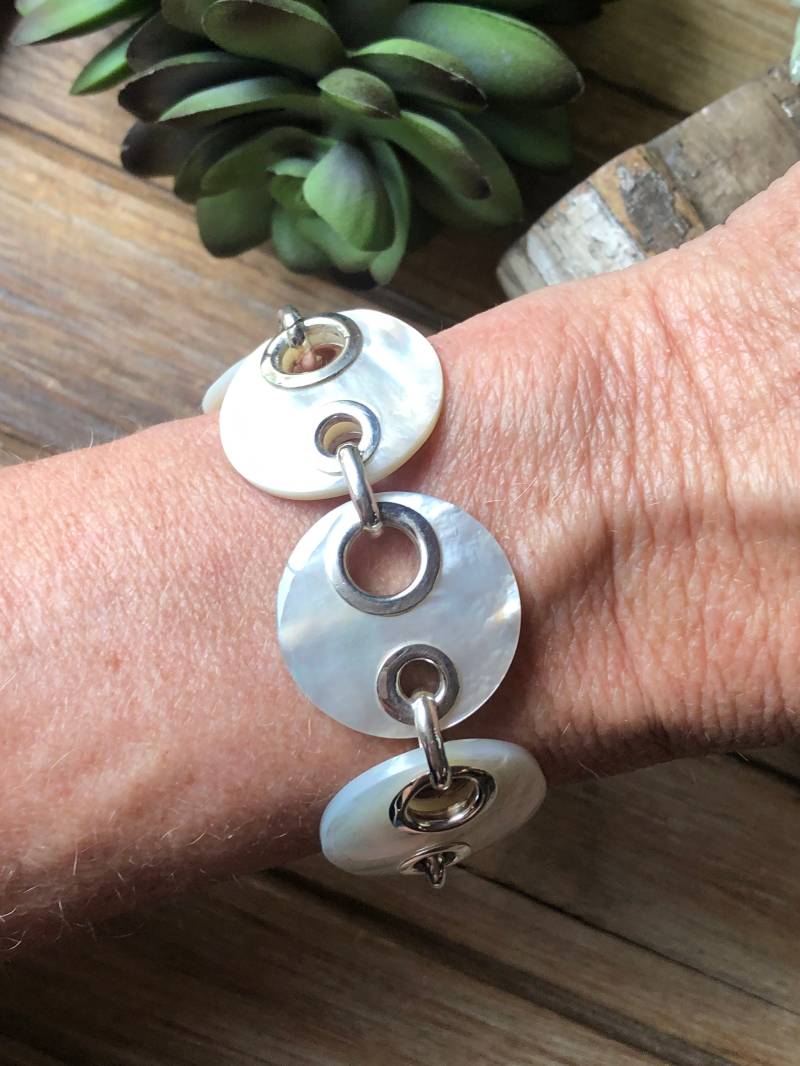 Silpada Jewelry - Retired ~ Perlmutt & Sterling Silber Gliederarmband von AllieMacSilverCo