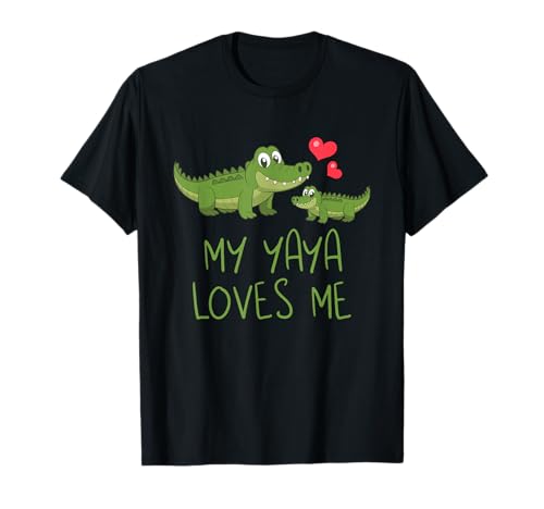 Niedliches Baby & Oma My Yaya Loves Me Alligator T-Shirt von Alligator Grandma Yaya Grandkids Birthday Tee