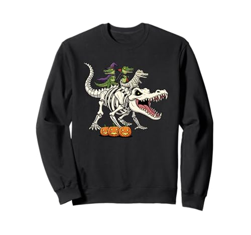Alligator-Skelett Mumie Hexe Halloween Kinder Herren Damen Sweatshirt von Alligator Lovers Cute Halloween Outfits Boy Girl