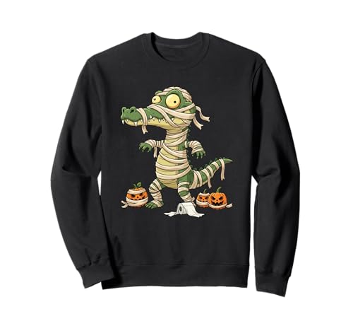 Lustiger Alligator Mumie Kürbis Halloween Kinder Herren Damen Sweatshirt von Alligator Lovers Cute Halloween Outfits Boy Girl