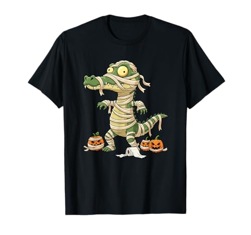 Lustiger Alligator Mumie Kürbis Halloween Kinder Herren Damen T-Shirt von Alligator Lovers Cute Halloween Outfits Boy Girl