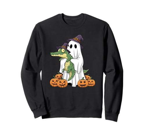 Lustiger Geist Alligator Kürbis Halloween Kinder Herren Damen Sweatshirt von Alligator Lovers Cute Halloween Outfits Boy Girl