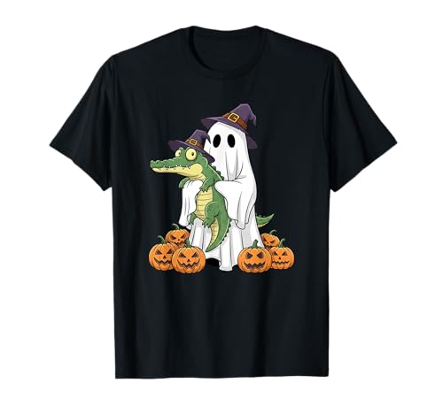 Lustiger Geist Alligator Kürbis Halloween Kinder Herren Damen T-Shirt von Alligator Lovers Cute Halloween Outfits Boy Girl