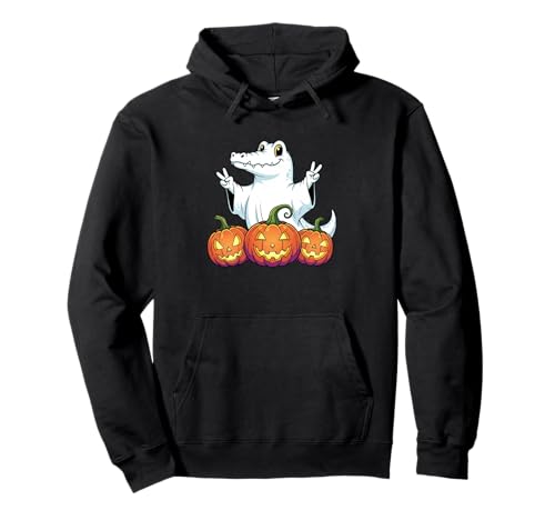 Lustiger Alligator Geist Kürbis Boo Halloween Kinder Herren Damen Pullover Hoodie von Alligator Lovers Halloween Ghost Pumpkin Outfits