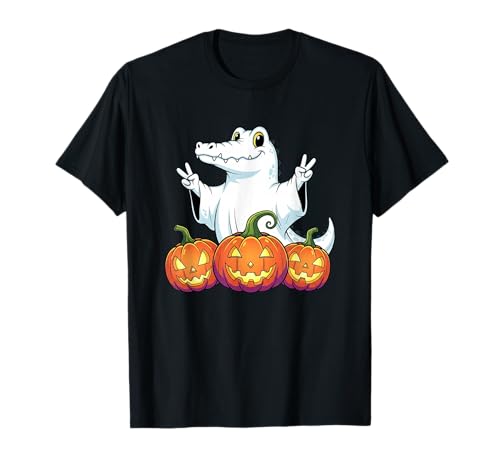 Lustiger Alligator Geist Kürbis Boo Halloween Kinder Herren Damen T-Shirt von Alligator Lovers Halloween Ghost Pumpkin Outfits