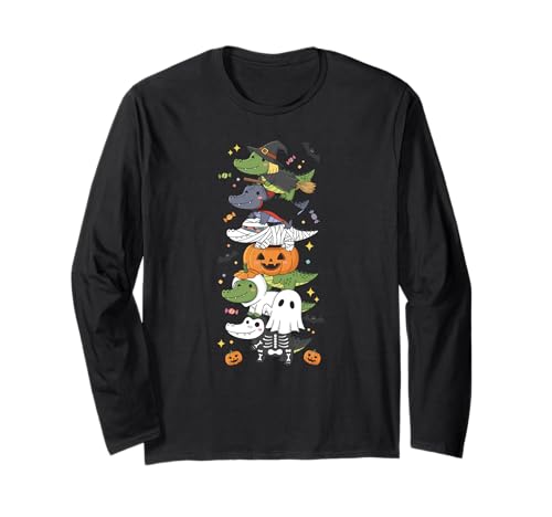 Alligator Hexe Vampir Geist Halloween Kinder Herren Damen Langarmshirt Alligator Hexe Vampir Geist Halloween Kinder Herren Damen Langarmshirt von Alligator Lovers Halloween Skeleton Mummy Outfits