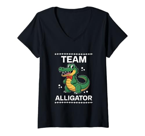 Damen Alligator-Design für Damen, Herren, Kinder, Erwachsene, Alligator T-Shirt mit V-Ausschnitt von Alligator NCB